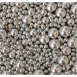 Pearls Sprinkle Mix - Edible Sprinkles - Edible Pearls - Wedding Sprinkles - Pearl Sprinkles - White Sprinkles - Wedding Cake - Pearls 100Gms (Silver)