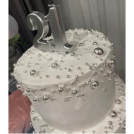 Pearls Sprinkle Mix - Edible Sprinkles - Edible Pearls - Wedding Sprinkles - Pearl Sprinkles - White Sprinkles - Wedding Cake - Pearls 100Gms (Silver)