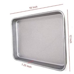Steel alloye Baking Tray is Rectangular Baking Tray (16 × 12 × 1.25 Inch) Steel alloye Baking Tray is Rectangular Baking Tray (16 × 12 × 1.25 Inch)