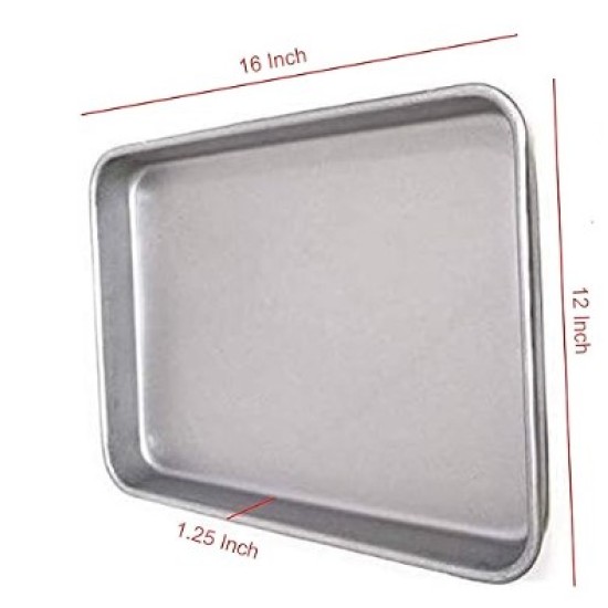 Steel alloye Baking Tray is Rectangular Baking Tray (16 × 12 × 1.25 Inch) Steel alloye Baking Tray is Rectangular Baking Tray (16 × 12 × 1.25 Inch)