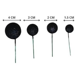 Party Decorz Multicolour Glitter Faux Ball Cake Topper Set Of 20 Pcs,5pcs 4 CM Faux Ball,5pcs 2 CM Faux Ball,5pcs 3 CM Faux Ball,5pcs 1.5 CM Birthday Cake Decoration- (Glitter Black)