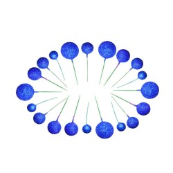Party Decorz Multicolour Glitter Faux Ball Cake Topper Set Of 20 Pcs,5pcs 4 CM Faux Ball,5pcs 2 CM Faux Ball,5pcs 3 CM Faux Ball,5pcs 1.5 CM Birthday Cake Decoration- (Glitter Blue)