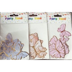 Cake Decor 10 pcs Pink\Purple\Peach Butterfly Happy Birthday Theme Paper Topper For Cake And Cupcake\Pac of 3
