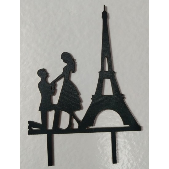 Black Engaged Theme Cake Topper \ pack of 1 Black Engaged Theme Cake Topper \ pack of 1