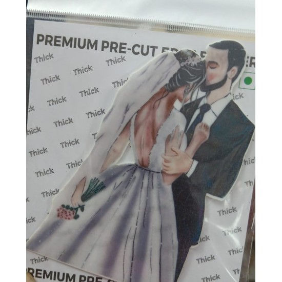 Pre-Cut Wafer Paper | Stick-on Cake décor | Couple 