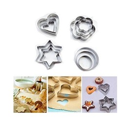 12Pcs Star,Circle,Heart and Flowers with 4 Shape Stainless Steel Cookie Cutter, Cutter Bakeware Mould Biscuit Mould Set Sugar Arts Fondant Cake Decoration Tools 12Pcs Star,Circle,Heart and Flowers with 4 Shape Stainless Steel Cookie Cutter, Cutter Bakeware Mould Biscuit Mould Set Sugar Arts Fondant Cake Decoration Tools