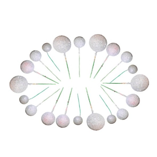 Party Decorz Multicolour Glitter Faux Ball Cake Topper Set Of 20 Pcs,5pcs 4 CM Faux Ball,5pcs 2 CM Faux Ball,5pcs 3 CM Faux Ball,5pcs 1.5 CM Birthday Cake Decoration- (Glitter Silver) Party Decorz Multicolour Glitter Faux Ball Cake Topper Set Of 20 Pcs,5pcs 4 CM Faux Ball,5pcs 2 CM Faux Ball,5pcs 3 CM Faux Ball,5pcs 1.5 CM Birthday Cake Decoration- (Glitter Silver)