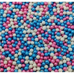 Dazzling Ball, 6 mm | Edible Bakestable Colour Balls for Cakes, Cupcakes & Cookies | Sprinkle Decorations for Cake Décor | Coloured Sugar confectionery | Yellow Blue, Pink, White - 100 gm 