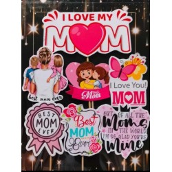 Happy Mother’s Day Cake Toppers, Glossy Photo Sheet Paper Cake Cupcake Mix Desing Toppers for Cake Party Decoration 7 Pieces