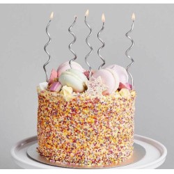 Metallic Silver Spiral Candles - 6pc,Twisty Candles for Birthday, Baby Shower, Wedding Party & Cake Decoration (Pack of 6) Metallic Silver Spiral Candles - 6pc,Twisty Candles for Birthday, Baby Shower, Wedding Party & Cake Decoration (Pack of 6)