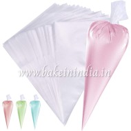 Disposable Icing Piping Bags for Cream Cake Pastry Cupcake Decoration Transparent (Pack of 100) (Large (35 x 23) cm)