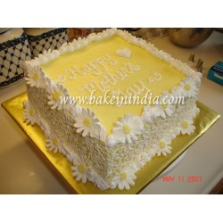 Light Aluminium Square Cake Mould (6 x 6 x 2.2 INCH Square)