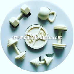Sports Fitness Workout Exercise Dumbbell Silicone Fondant Mold For Cake Decorating