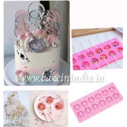 12 Cavity Fondant Lollipop Mold Round Shape Chocolate Silicone Mould