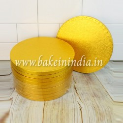 Cake Drum Board Round Golden , 10-inch(Pack of 5)