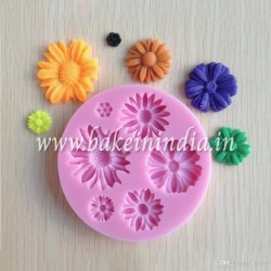 3D Sunflower Flower Petals Embossed Silicone Mould Relief Fondant for Cake Decorating