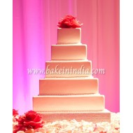 Heavy Aluminium Square Cake Tin Mould Set of 3 (6, 7, 8, Inches) 2 inch Height