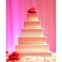 Heavy Aluminium Square Cake Tin Mould Set of 3 (6, 7, 8, Inches) 2 inch Height