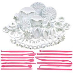 47 Piece Fondant Cake Cookie Plunger Cutter Sugarcraft Flower Leaf Butterfly Heart Shape Decorating Mold 47 Piece Fondant Cake Cookie Plunger Cutter Sugarcraft Flower Leaf Butterfly Heart Shape Decorating Mold