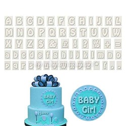 Upper & Lower Case Alphabet Letters White Plastic Mold 64pcs/Set Upper & Lower Case Alphabet Letters White Plastic Mold 64pcs/Set