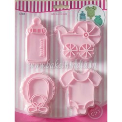 Baby Shower Theme Baby Pram Dress Bottle and Toy Biscuit Cookie Plunger Cutter Baby Shower Theme Baby Pram Dress Bottle and Toy Biscuit Cookie Plunger Cutter