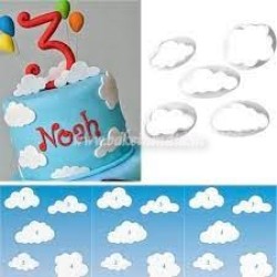 Cloud Shape Fondant Cutter & Sugarcraft Cake Decorating 5-Pieces Set Cloud Shape Fondant Cutter & Sugarcraft Cake Decorating 5-Pieces Set