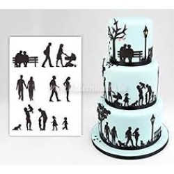 Family Theme Silhouette Cookie / Fondant Cake Cutter Set for Cake Decoration Family Theme Silhouette Cookie / Fondant Cake Cutter Set for Cake Decoration