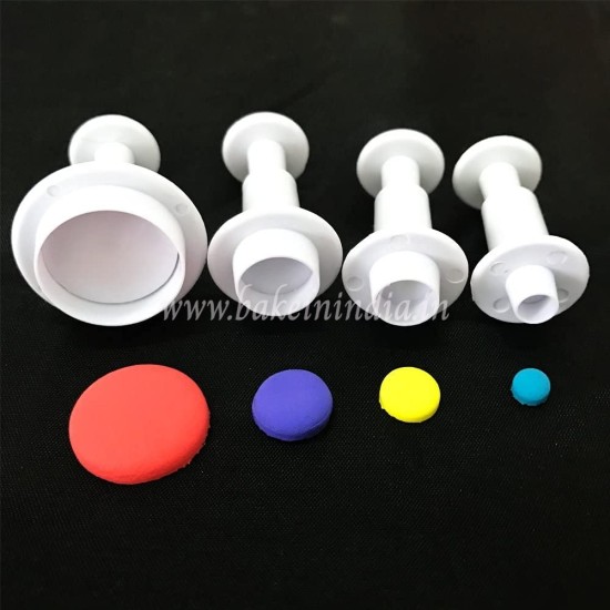 Cake Decor 3 Pieces Round Shape Plunger Cutters Fondant Tool Cake Decor 3 Pieces Round Shape Plunger Cutters Fondant Tool