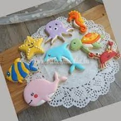 8 Pcs Fondant Cookie Cutter Set for Sea Animals. 8 Pcs Fondant Cookie Cutter Set for Sea Animals.