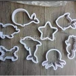 8 Pcs Fondant Cookie Cutter Set for Sea Animals. 8 Pcs Fondant Cookie Cutter Set for Sea Animals.