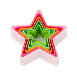 Star Shaped Plastic Cookie Cutter Multicolor for Fondant Cake & Biscuit (5 Piece Set) Star Shaped Plastic Cookie Cutter Multicolor for Fondant Cake & Biscuit (5 Piece Set)