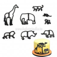 Wild Life Safari Animal Theme Silhouette Cutter Set Cake Decoration