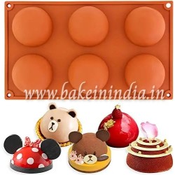 6-Cavity Half Circle Baking Mould, Cake Baking Mould,