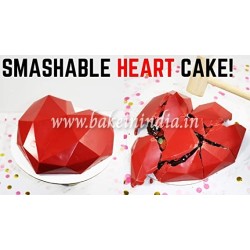 Pinata Silicon Chocolate Mold 3D Diamond Heart Shape for Chocolate & Cake Decoration (Random Color)