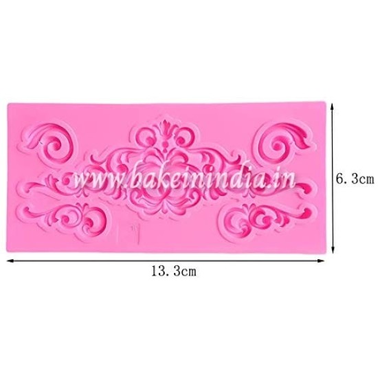 Baroque Style Curlicues Scroll Lace Fondant Silicone Mold for Cake Border Decorations, Cupcake Topper, Jewellry