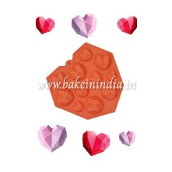 3D Heart Shape Chocolate Silicon  Mould for Cake Decoration