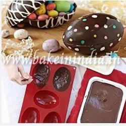 5 Cavity Half Egg Silicon Chocolate Mould