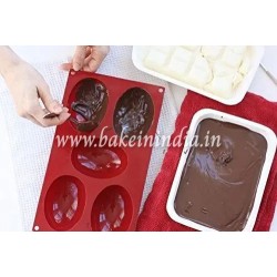 5 Cavity Half Egg Silicon Chocolate Mould