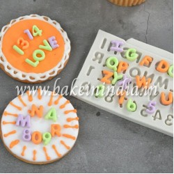 Alphabet number fondant silicone mould