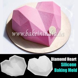 Pinata Silicon Chocolate Mold 3D Diamond Heart Shape for Chocolate & Cake Decoration (Random Color)