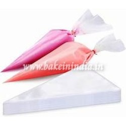Disposable Icing Piping Bags for Cream Cake Pastry Cupcake Decoration Transparent (Pack of 100) (Small (25 x 17) cm)