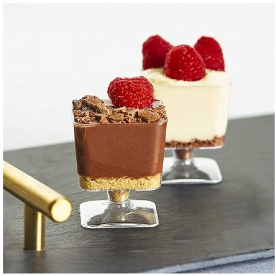 Plastic Dessert Cups (Pack of 30) Pudding Serveware Wine Glass Plastic Dessert Cups (Pack of 30) Pudding Serveware Wine Glass