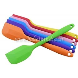 Full Silicon Heat Resistant Spatula for Baking/Cooking (1Pc Random Colour) 28 cm height