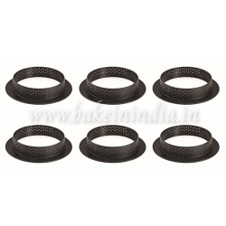 "Tarte Ring Round" Heat-Resistant Perforated Plastic Cutting Ring 3.93 Inch Diameter - 6 Pieces "Tarte Ring Round" Heat-Resistant Perforated Plastic Cutting Ring 3.93 Inch Diameter - 6 Pieces