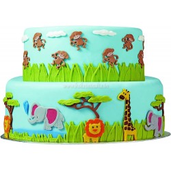 Zoo Animal Jungle World Lion Grass Monkey Silicone Mold Cake Zoo Animal Jungle World Lion Grass Monkey Silicone Mold Cake