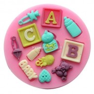 Baby Shower Fondant Silicone Mould Cake Decorating DIY Mould (Pin, Baby Teddy)