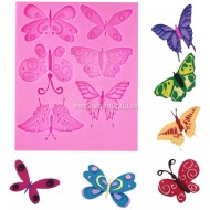 6 Cavity Butterfly Pattern Silicone Chocolate Lace Fondant Mold for Cake Decorating