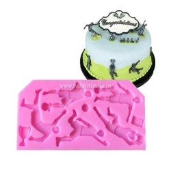 Football Player Set Silicon/Fondant Mold for Cake Decorating Football Player Set Silicon/Fondant Mold for Cake Decorating