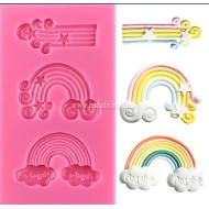 Rainbow Fondant Silicone Mold for Unicorn Parties / Cake Decorating