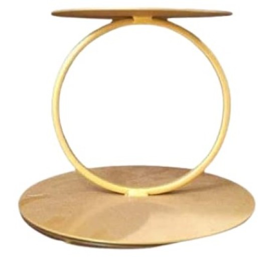 Metal Round Shape Tier Cake Spacer (Metal, Gold)